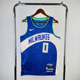 Load image into Gallery viewer, Damian Lillard #0 Milwaukee Bucks City Edition 2023-34 NBA Swingman Basketball Jersey
