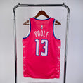 Load image into Gallery viewer, Jordan Poole #13 Washington Wizards NBA City Edition 2022-23 PINK Swingman Jersey
