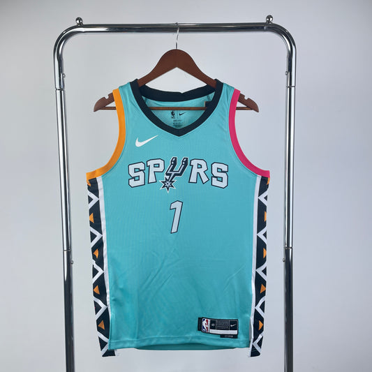 Victor Wembanyama #1 San Antonio Spurs Sky Blue Swingman Jersey