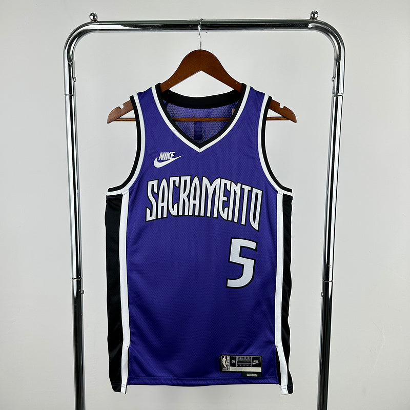 De'Aaron Fox #5 Sacramento Kings NBA Purple Classic Edition 2024-25 Swingman Jersey